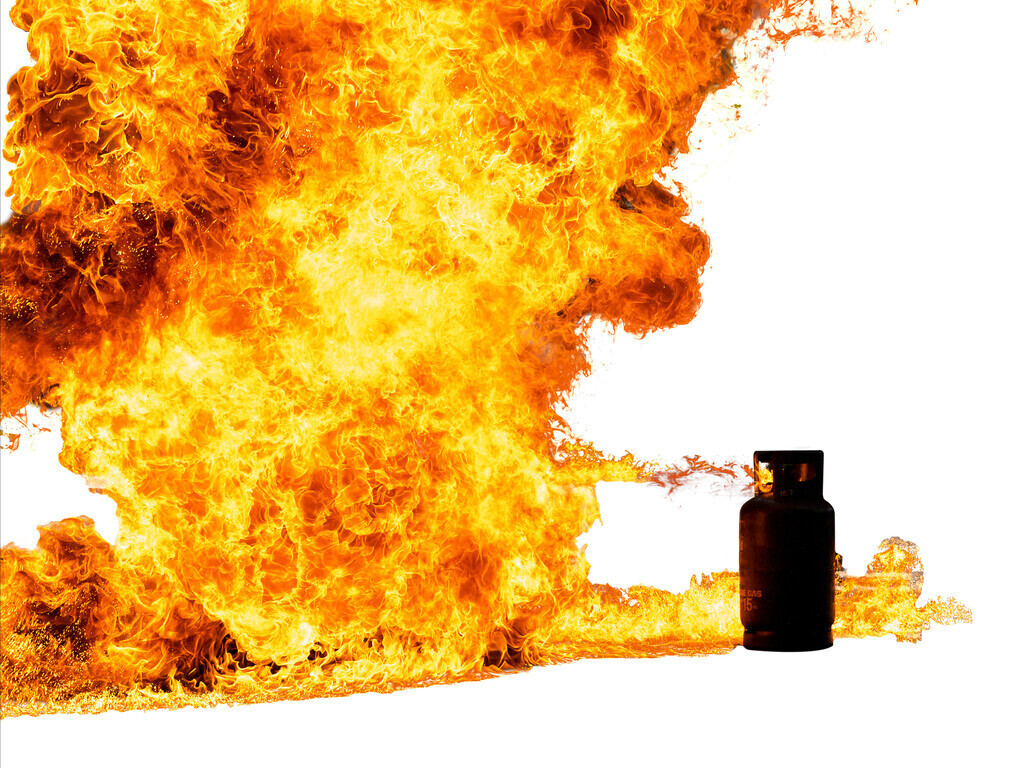 Cylinder in flames
